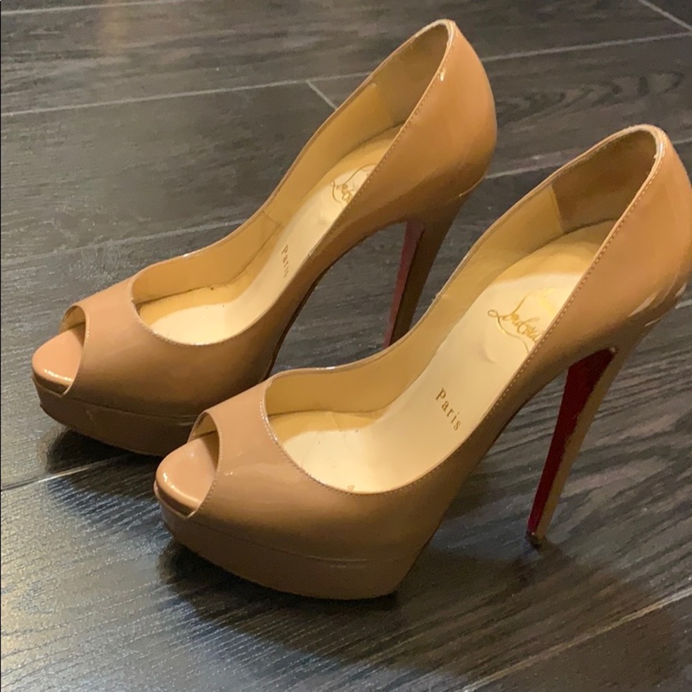 Christian Louboutin Nude Peep Toe Heels